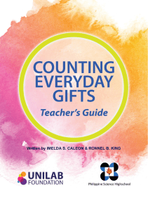 COUNTING EVERYDAY GIFTS Teachers Guide13 Feb Final  ISC