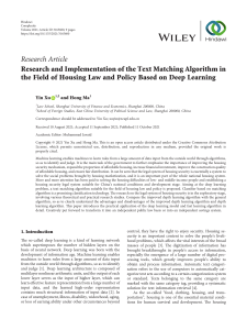Research and Implementation of the Text Matching Algorithm in the Field of Housing Law and Policy Based on Deep Learning