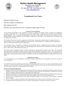 Transitional Care Nurse Job escription
