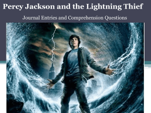 The Lightning Thief  Journal Comprehension QuestionsHall