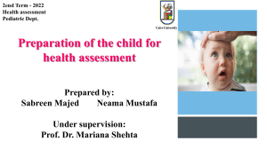 CH 1- Preparation of the child for physical health assessment