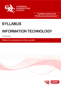CAPE® Information Technology Syllabus Eff. 2022 (1)