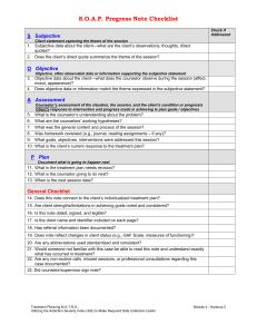S.O.A.P. Progress Note Checklist