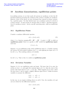 Jacobian Linearizations equilibrium points