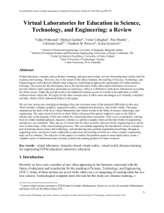  Virtual Laboratories for Education in Science Technology, and Engineering a Review 