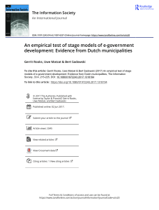 An empirical test of stage models of e government development Evidence from Dutch municipalities