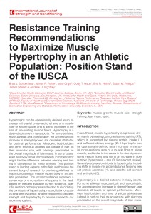 resistano e training recommendations ti maximize muscle Hypertrophy in an athletic population: position stand of the IUSCA