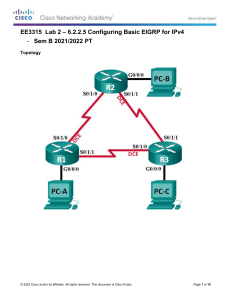 Lab 2 - Configuring Basic EIGRP for IPv4