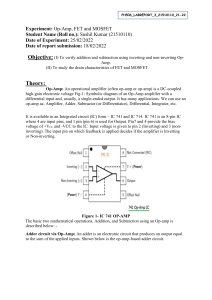 Op-Amp, FET, MOSFET Lab Report