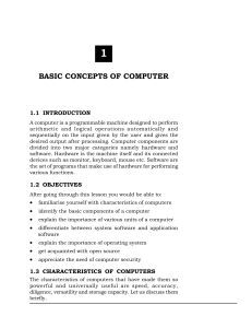 BASIC CONCEPT OF COMPUTERS