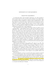 lecture sequential equilibrium