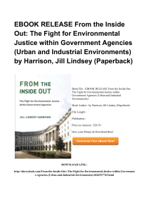 <EBOOK>*Download Book From The Inside Out The Fight For Environmental Justice Within Government Agencies U (PDF)^
