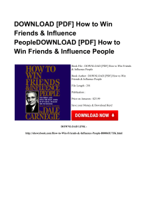 <EBOOK>*Download Book How To Win Friends Influence People KINDLE UQ73167943 (PDF)^