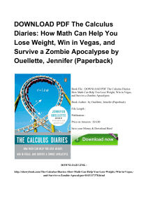 ^*Download Book The Calculus Diaries How Math Can Help You Lose Weight Win In Vegas And Survive A Z [PDF]#