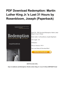 ^*Full Book Redemption Martin Luther King Jr. s Last 31 Hours WORD BW09618736 [PDF]#