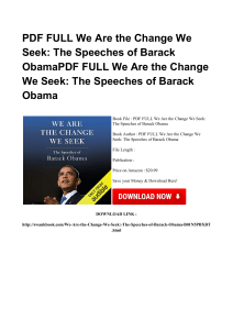 ^*Full Book We Are The Change We Seek The Speeches Of Barack Obama DOC FP24728441 [PDF]#