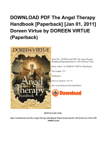 ^*PDF The Angel Therapy Handbook Paperback Jan 01 2011 Doreen Virtue WORD AE9295744787 [PDF]#
