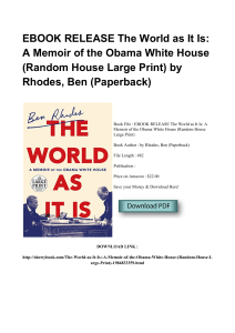 ^*PDF The World As It Is A Memoir Of The Obama White House Random House Large Print KINDLE YF595 [PDF]#