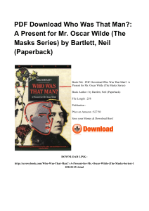 ^*PDF Who Was That Man A Present For Mr. Oscar Wilde The Masks Series PDF VK627493808 [PDF]#