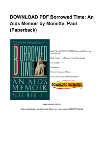 ^*Download Book Borrowed Time An Aids Memoir WORD PB648939 [PDF]#