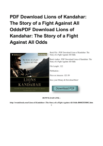 ^*Download Book Lions Of Kandahar The Story Of A Fight Against All Odds KINDLE KA621812 [PDF]#