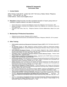 Arlene B. Inocencio - Curriculum Vitae