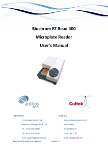 Biochrom EZ Read 400 Microplate Reader User Manual