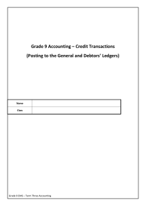 2021 - Grade 9 Term 3 - Credit Transactions Workbook