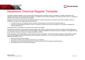 hazardous chemical register template - safe work australia