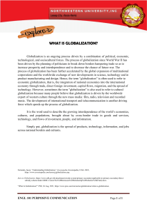 Purposive Communication-What is globalization