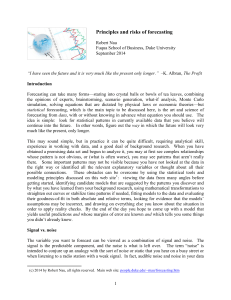 Principles and risks of forecasting--Robert Nau