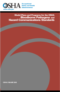 OSHA Blood Born Pathogens-Hazardous Communication Standards