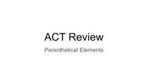 ACT Review Parenthetical Elements