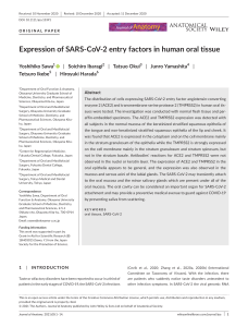 9.Expression of SARS-CoV-2 entry factors in human oral tissue