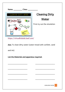 Cleaning dirty water Grade 5 laboratory simulation