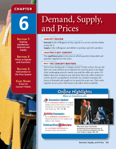 economics chapter 6- demand supply and prices