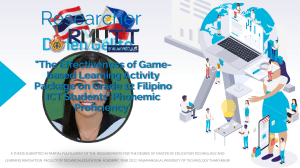  The Impact of Game-based Learning Activity Package on Grade 12 Filipino ICT Students' Phonemic Proficiency 