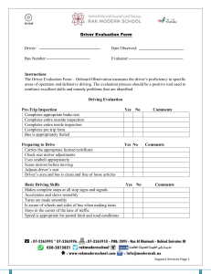 Driver Evaluation Form in PDF