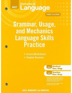 Grammar Usage and Mechanics Language Skills Practice 1st Course Grade 7