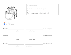 Backpack and lunchbox HW 1st grade