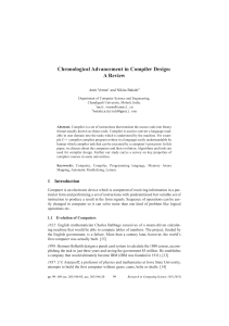 Chronological Advancement in Compiler Design  A Review