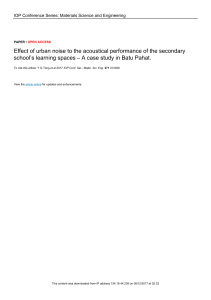 Effect of urban noise to the acoustical performanc