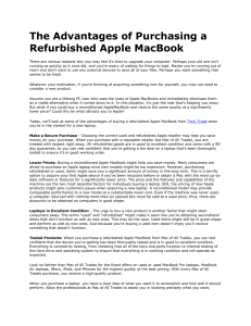 Purchasing a Refurbished Apple MacBook