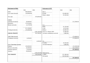 Financial Statement: P&L and FP Analysis