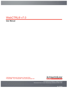 WebCTRL v7.0 User Manual