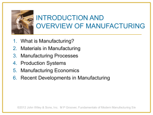 INTRODUCTION AND OVERVIEW OF MANUFACTURING