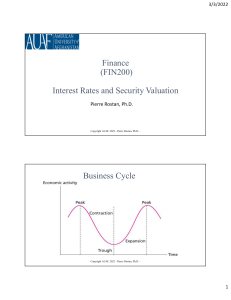 FIN200 - Topic3 Interest Rates and Security Valuation, Pierre Rostan