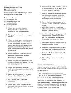 Management Aptitude Questionnaire