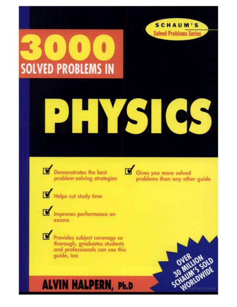 schaum's outlines 3000 solved problems in physics
