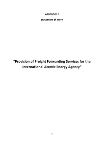 Appendix 2 Statement of Work Provision of Freight Forwarding Services (1)